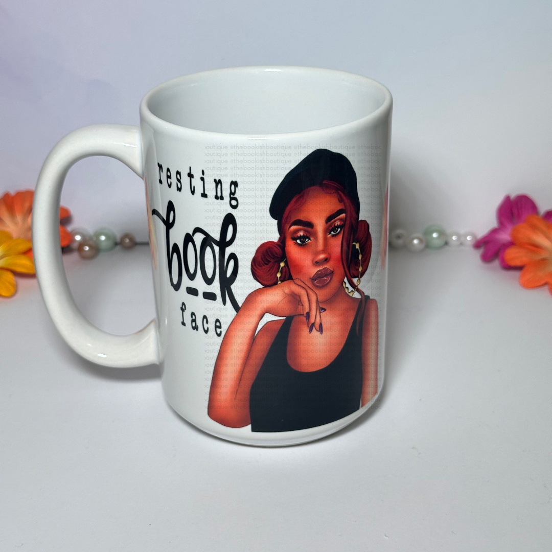 Resting Book Face Mug